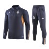 Real Madrid Gray Version Sweat d'Entraînement Quarter-Zip 2023-24 Pour Homme